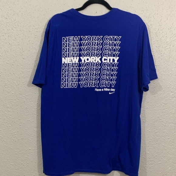 Nike NEW York City Royal Blue Screen Print Short Sleeve Tee size XL - Picture 1 of 11